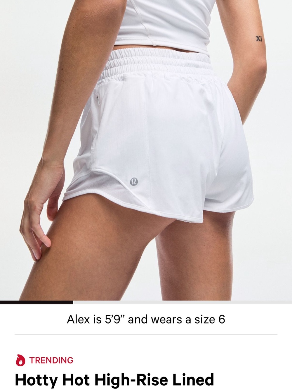 lululemon athletica Hotty Hot High-Rise Lined Shorts — White